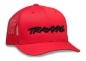 Preview: Trucker Cap rot/Logo schwarz, runder Schirm