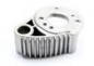 Preview: Motorhalter Aluminium chrom gerippt