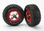 Preview: BFGoodrich T/A KM2 Reifen auf Felgen chrom/rot vorne (2)