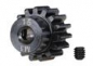 Preview: Zahnrad, 15-T Ritzel (1.0 Modul) 5mm Welle extra-hart