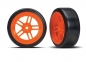 Preview: Reifen auf Felgen verklebt Split-Spoke Felge orange vorn