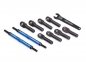 Preview: Vorspurstangen 7075-T6 Alu blau 144mm mit Kugelpfannen