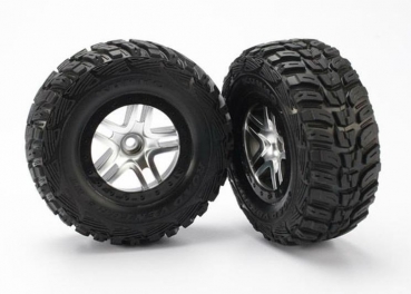 Kumho Reifen auf Felgen satin-chrom/schwarz vorne (2)