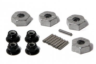 Hex Wheel Hub 14Mm (Silver/4 Pcs)