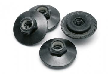 Flanged Lock Nut M5X8Mm (Black/4Pcs)