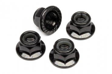 Flanged Lock Nut M5 (Black/4Pcs)