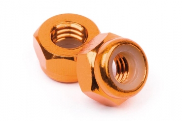 Aluminum Lock Nut M4 (Orange/10Pcs)