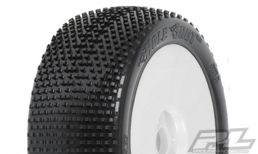 ProLine Hole Shot S3 (Soft) verklebt auf Felge weiß Verbrenner 1:8 Offroad