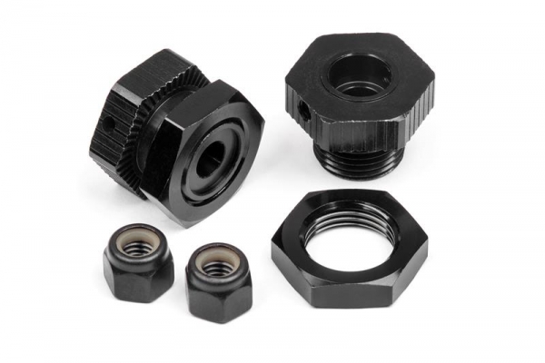 Aluminum Wheel Hex Hub Set 17Mm (Black/4Pcs)