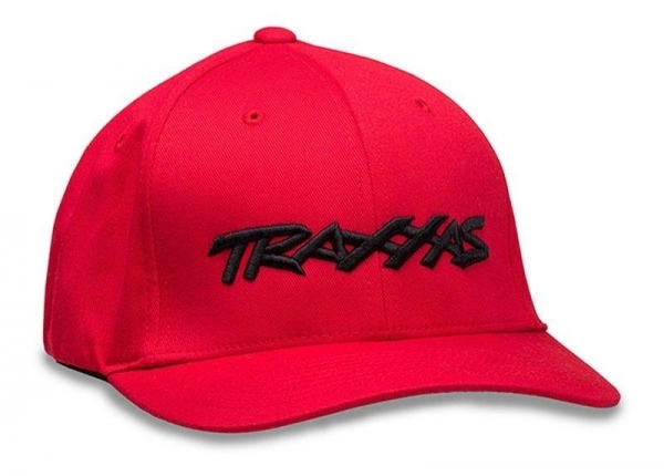 Traxxas Cap rot/Logo schwarz, runder Schirm L/XL