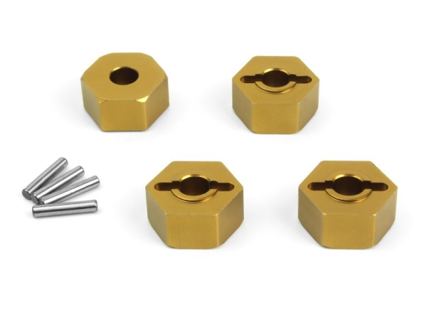Aluminum 14mm Hex Hub Set (Gold/4pcs)
