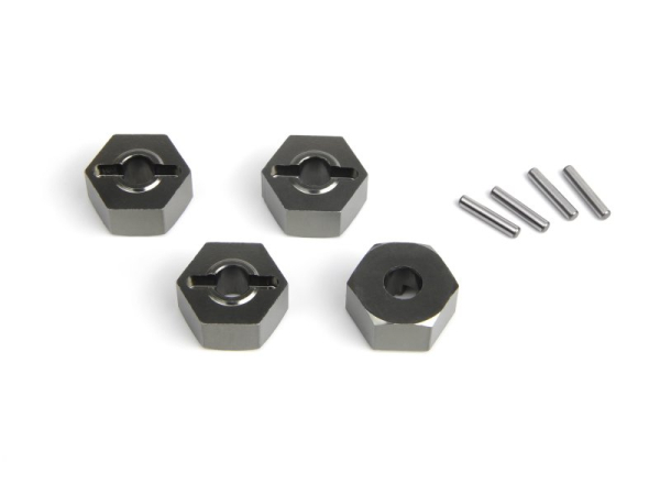 Aluminum 14mm Hex Hub Set (Grey/4pcs)
