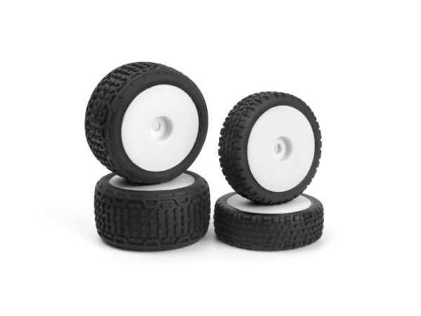 Microbe Buggy Wheel/Tyre Set (White/Front/Rear)