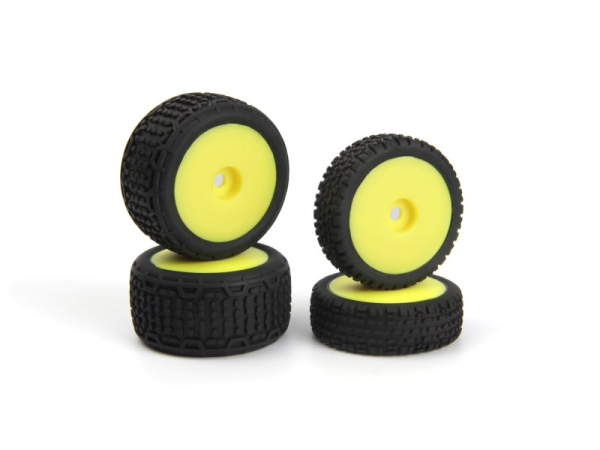 Microbe Buggy Wheel/Tyre Set (Yellow/Front/Rear)