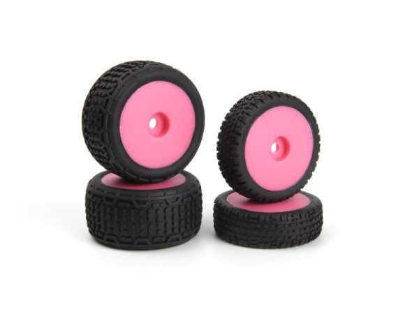 Microbe Buggy Wheel/Tyre Set (Pink/Front/Rear)