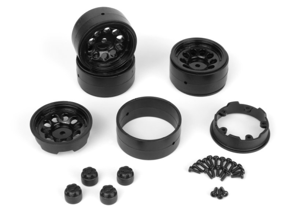 CS-10 Beadlock Wheel 1.2in (Black/4pcs)