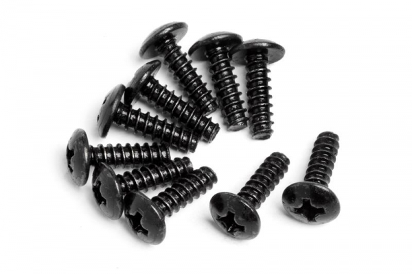 Round Head Self-Tapping Screw M3x10mm (10Pcs)