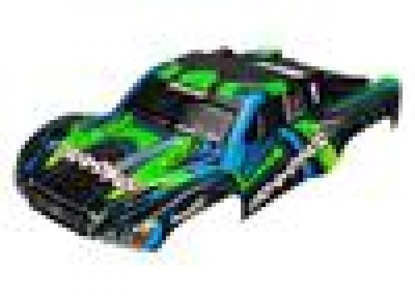 Karo Slash 4X4 grün mit blau (lackiert + Aufkleber)