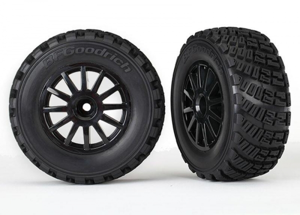 Tires & wheels, assembled, glued (black wheels, gravel patte