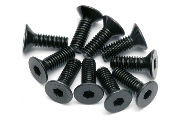 Flat Head Screw M4X12Mm (Hex Socket/10Pcs)