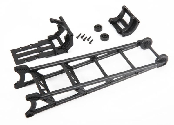 Wheelie bar schwarz montiert mit Halter