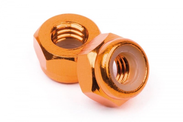 Aluminum Lock Nut M4 (Orange/10Pcs)