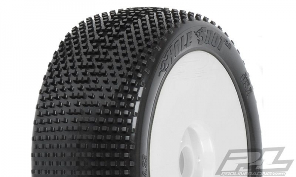 ProLine Hole Shot S3 (Soft) verklebt auf Felge weiß Verbrenner 1:8 Offroad