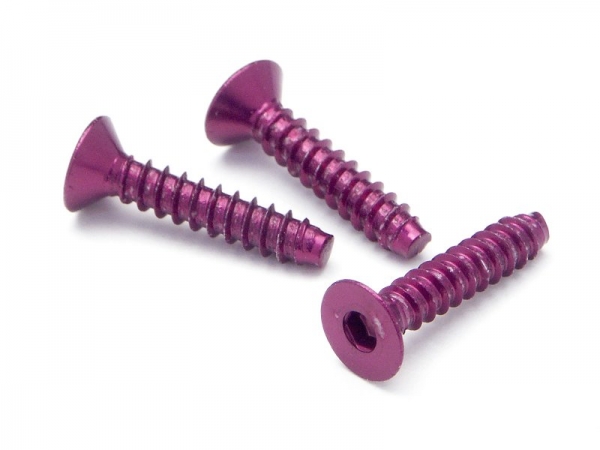 Alu Tp Flat Hd Screw 3 X15Mm Hex Socket/Purple/5Pc